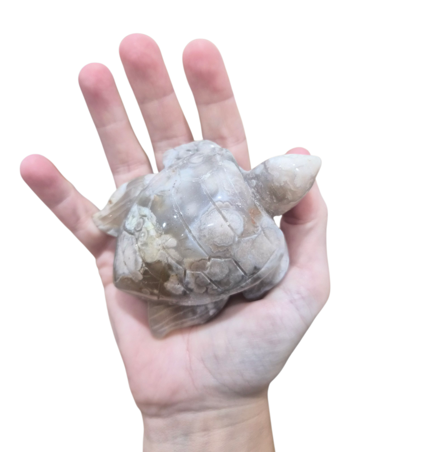 Flower Agate Turtle Carving 208