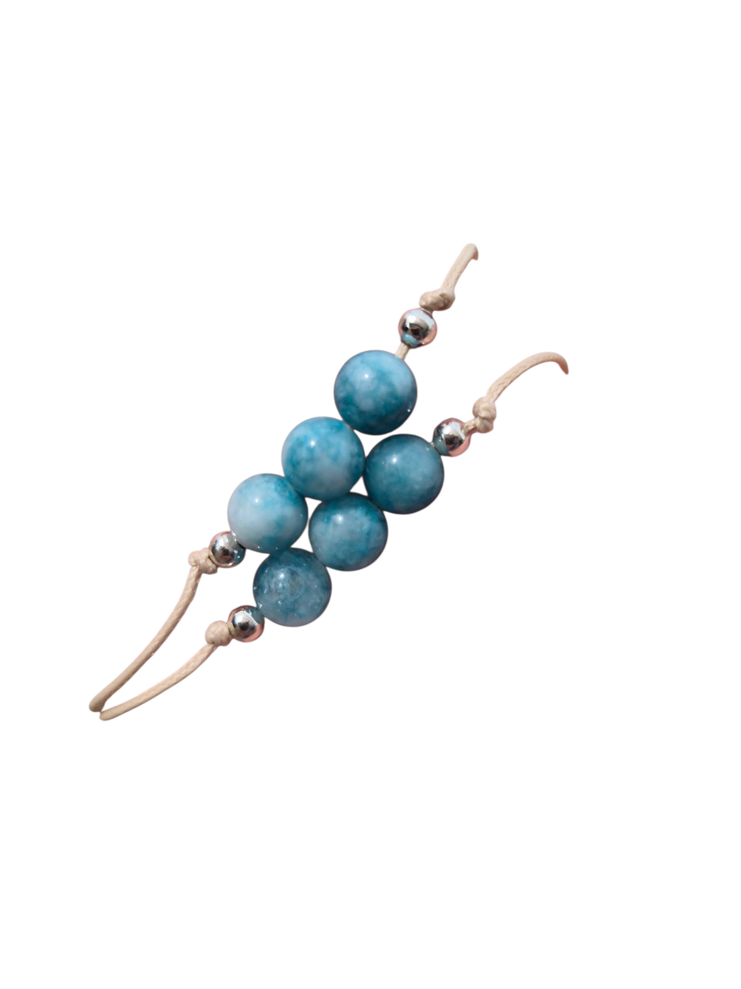 Larimar 3 Bead Bracelet