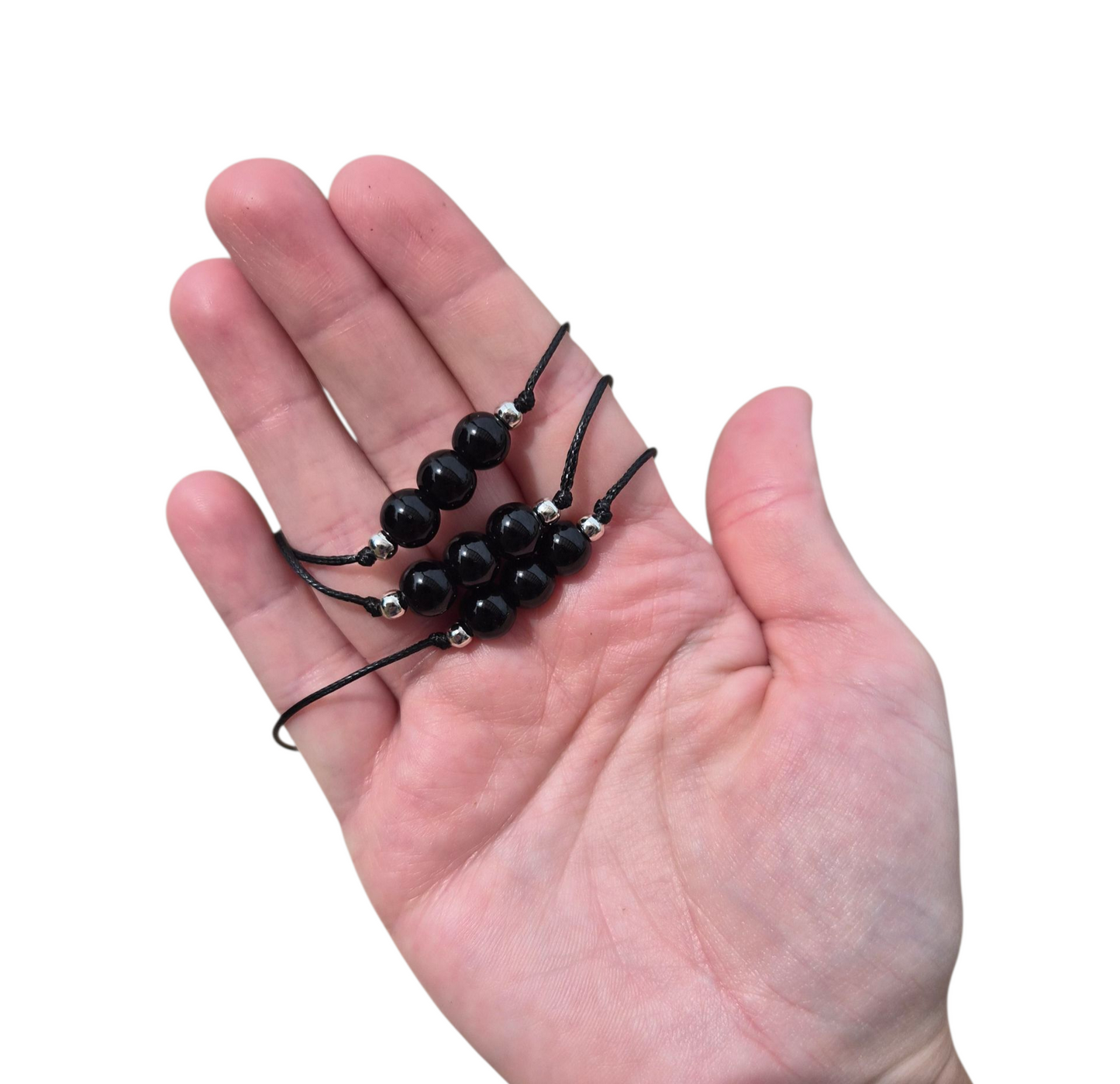 Black Obsidian 3Bead Bracelet