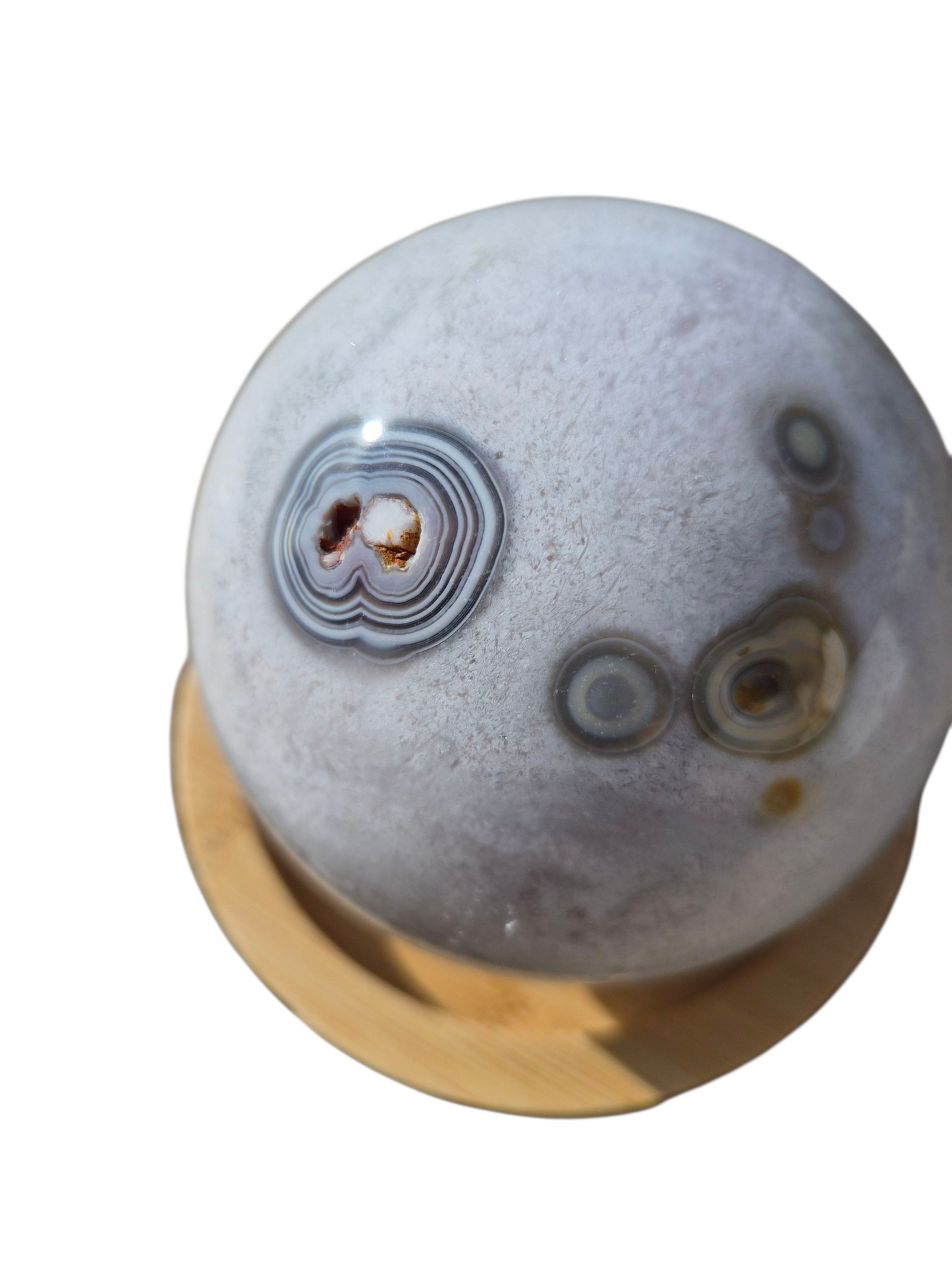 Flower Agate x Pink Amethyst Sphere