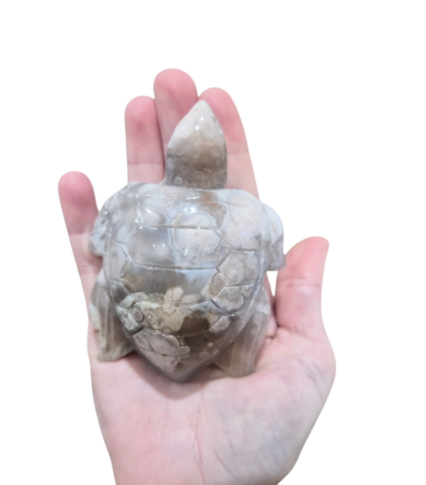 Flower Agate Turtle Carving 208